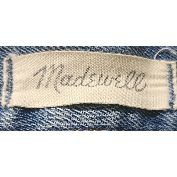 Madewell Classic Straight Jeans Size 25 Distressed Medium Wash Raw Hem - Picture 3 of 7